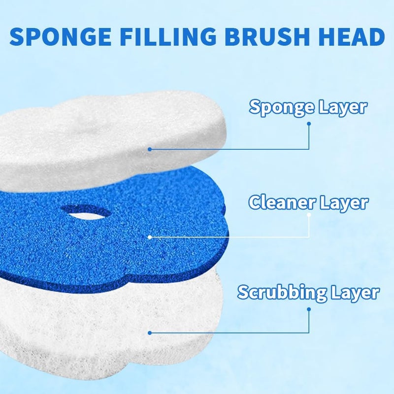 clowand 48 Count Disposable Toilet Brush Refill Pads, Disposable Toilet Bowl Wand Refills, Toilet Cleaning Refills, Toilet Scrubber Refills, Brush Head Replacement - Image 5